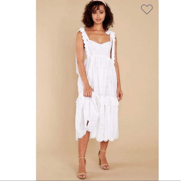 LoveShackFancy Antonella White Eyelet Dress NWT - Picture 6 of 16